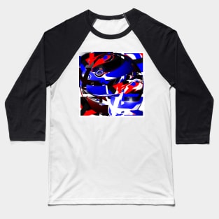 A distorted red and blue globe Baseball T-Shirt